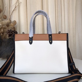 Coach/蔻驰 Модель C0777 Field30 Двухцветная кожаная сумка-тоут небо