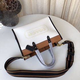 Coach/蔻驰 Модель C0777 Field30 Двухцветная кожаная сумка-тоут небо