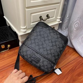 Мужская сумка через плечо COACH из кожи первого слоя. Артикул： 35