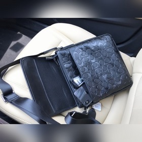 Мужская модная сумка через плечо COACH из кожи первого слоя, моде
