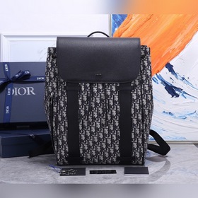 Мужской рюкзак Dior Oblique Модель： CD： 93318 Синяя ткань Фотог