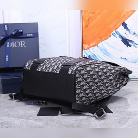 Мужской рюкзак Dior Oblique Модель： CD： 93318 Синяя ткань Фотог