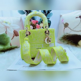DIOR Женская сумка с вышитым тигром флуоресцентного цвета, можно