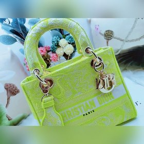 DIOR Женская сумка с вышитым тигром флуоресцентного цвета, можно