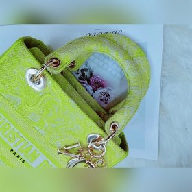 DIOR Lady Dior вышивка серия новый узор флуоресцентный зеленый ти