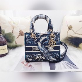 DIOR Lady Dior вышитая серия «Кокосовое дерево» светло-золотая Но
