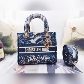 DIOR Lady Dior вышитая серия «Кокосовое дерево» светло-золотая Но