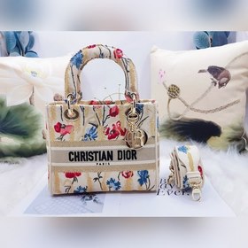 DIOR Lady Dior вышитая серия, светло-золотая Новейшая коллекция D