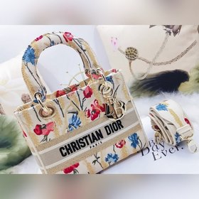 DIOR Lady Dior вышитая серия, светло-золотая Новейшая коллекция D
