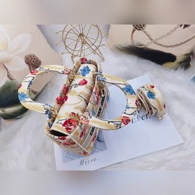 DIOR Lady Dior вышитая серия, светло-золотая Новейшая коллекция D
