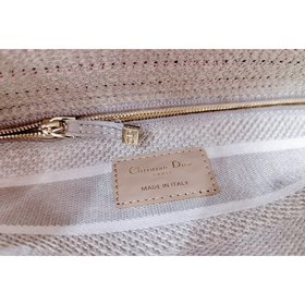 DIOR Lady Dior вышитая серия с разноцветными полосками, светло-зо