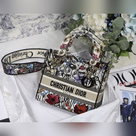 DIOR Lady Dior вышитая серия «Полевые цветы» светло-золотистого ц