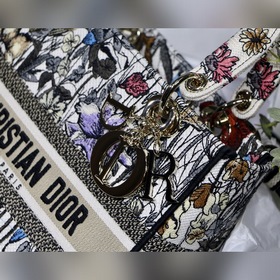 DIOR Lady Dior вышитая серия «Полевые цветы» светло-золотистого ц