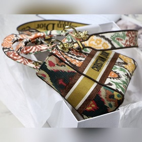 DIOR Lady Dior вышивка серия «Кленовый лист» светло-золотистого ц