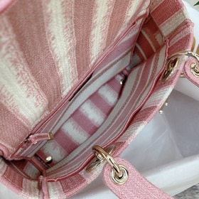 Новая вышитая сумка Dior Lady Dior в розовом цвете, модель № 9027