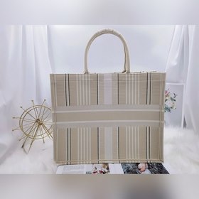 DIOR Женская сумка Тот-баг с полосками цветабрикоса Впервые предс