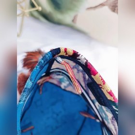 DIOR D-Bubble сумка-бакет синяя с каштановым цветом Стильная и со