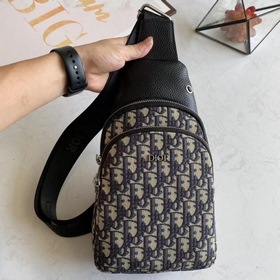 Мужская сумка на грудь Dior Модель 6086 Импортная кожа первых сл