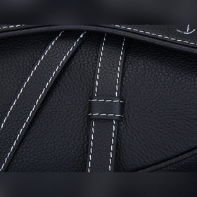 Dior Мужская сумка через плечо/нагрудная сумка, черная кожа с бел