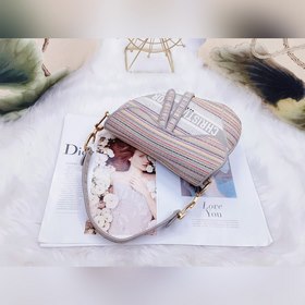 Сумка DIOR с новым узором из разноцветных полос  Сумка-седло из