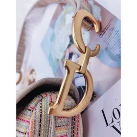 Сумка DIOR с новым узором из разноцветных полос  Сумка-седло из 