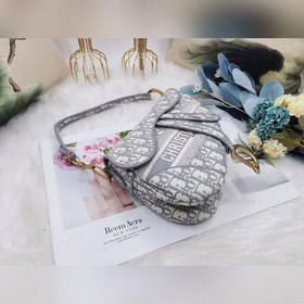 Dior saddleOblique вышитая сумка-седло, серый, старинный узор, м