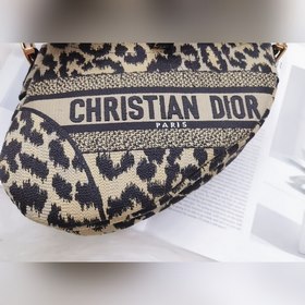 Dior saddleOblique вышитая сумка-седло с леопардовым принтом Мод