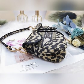 Dior saddleOblique вышитая сумка-седло с леопардовым принтом Мод
