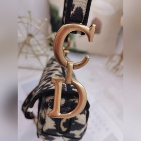 Dior saddleOblique вышитая сумка-седло с леопардовым принтом Мод