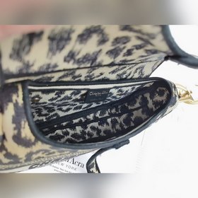 Dior saddleOblique вышитая сумка-седло с леопардовым принтом Мод