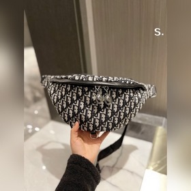 Dior поясная сумка из хлопчатобумажной ткани с классическим принт