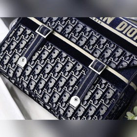 DIOR Camp бархатная сумка-почтальон, модель M9020 Синий бархат Эт