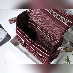 DIOR Camp бархатная сумка-почтальон, модель M9020 Бордовый бархат
