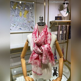 DIOR Длинный шарф из серебристой шерсти с блестками D Длинный ша