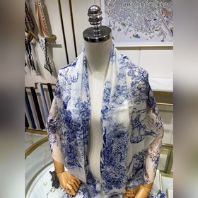 DIOR Длинный шарф из серебристой шерсти с блестками D Длинный ша