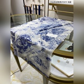 DIOR Длинный шарф из серебристой шерсти с блестками D Длинный ша