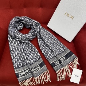 DIOR Классический шарф из кашемира, синий Очень популярный и труд