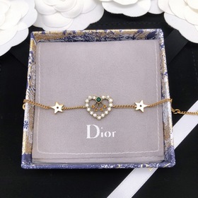 Цепочка Dior с бриллиантами в форме сердечек Ретро-стиль