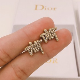 DIOR Мини-серьги с буквами, латунь
