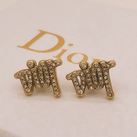 DIOR Мини-серьги с буквами, латунь
