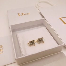 DIOR Мини-серьги с буквами, латунь