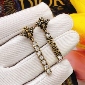 Dior Асимметричные серьги-гвоздики в форме пчел