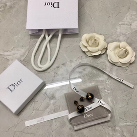 Dior Черные жемчужины + серьги с ретро-логотипом Классическая по