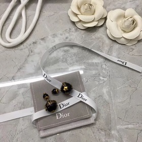 Dior Черные жемчужины + серьги с ретро-логотипом Классическая по