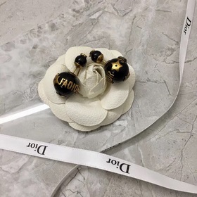 Dior Черные жемчужины + серьги с ретро-логотипом Классическая по