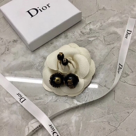 Dior Черные жемчужины + серьги с ретро-логотипом Классическая по