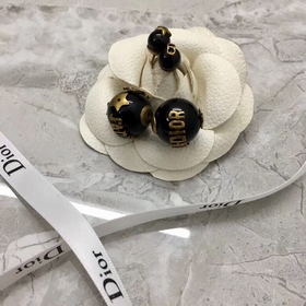 Dior Черные жемчужины + серьги с ретро-логотипом Классическая по