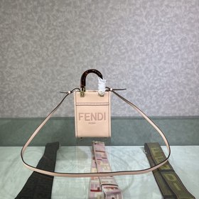 Мини-сумка FENDI Sunshine, светло-розовый с тисненым логотипом F