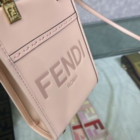 Мини-сумка FENDI Sunshine, светло-розовый с тисненым логотипом F
