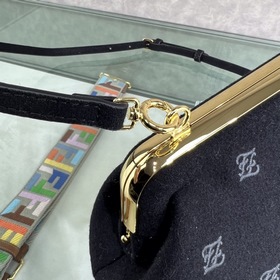 FENDI First маленькая сумка Изготовлена из фланели с вышитым узор